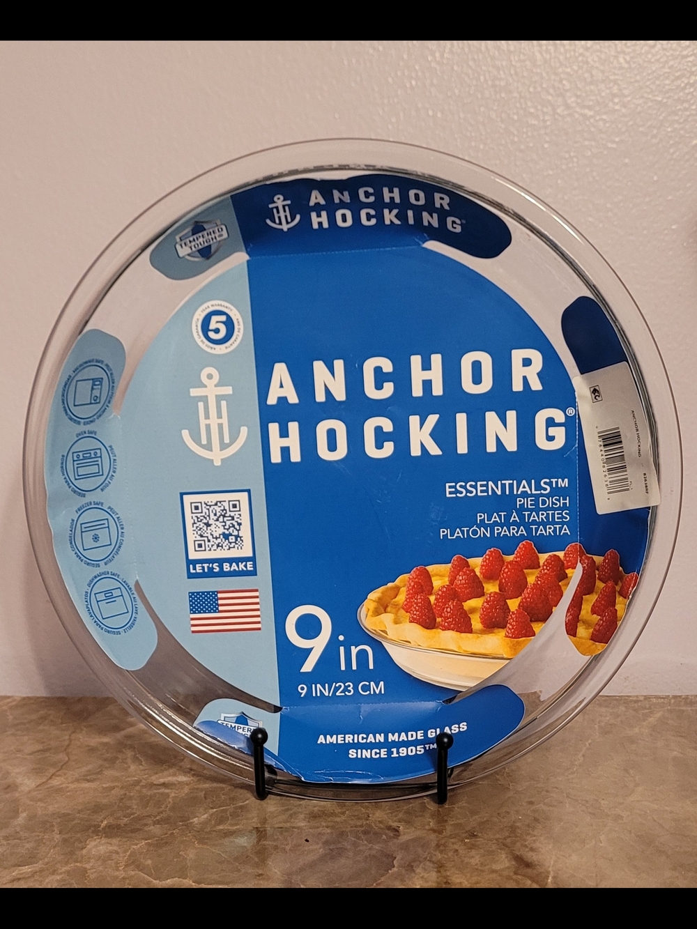 Anchor Hocking 9in Clear Glass Pie Dish- NEW!!!!! 🥧